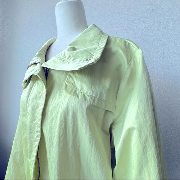 Zenergy by Chico’s Windbreaker Neon Green Adjustable Snaps Jacket SZ 3 XL - Picture 3 of 11